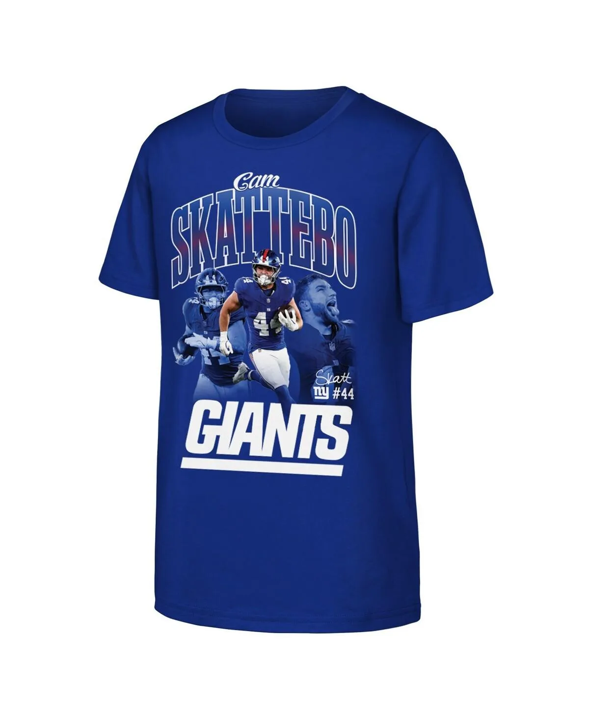 Cam Skattebo New York Giants Triple Pic T-Shirt by Outerstuff