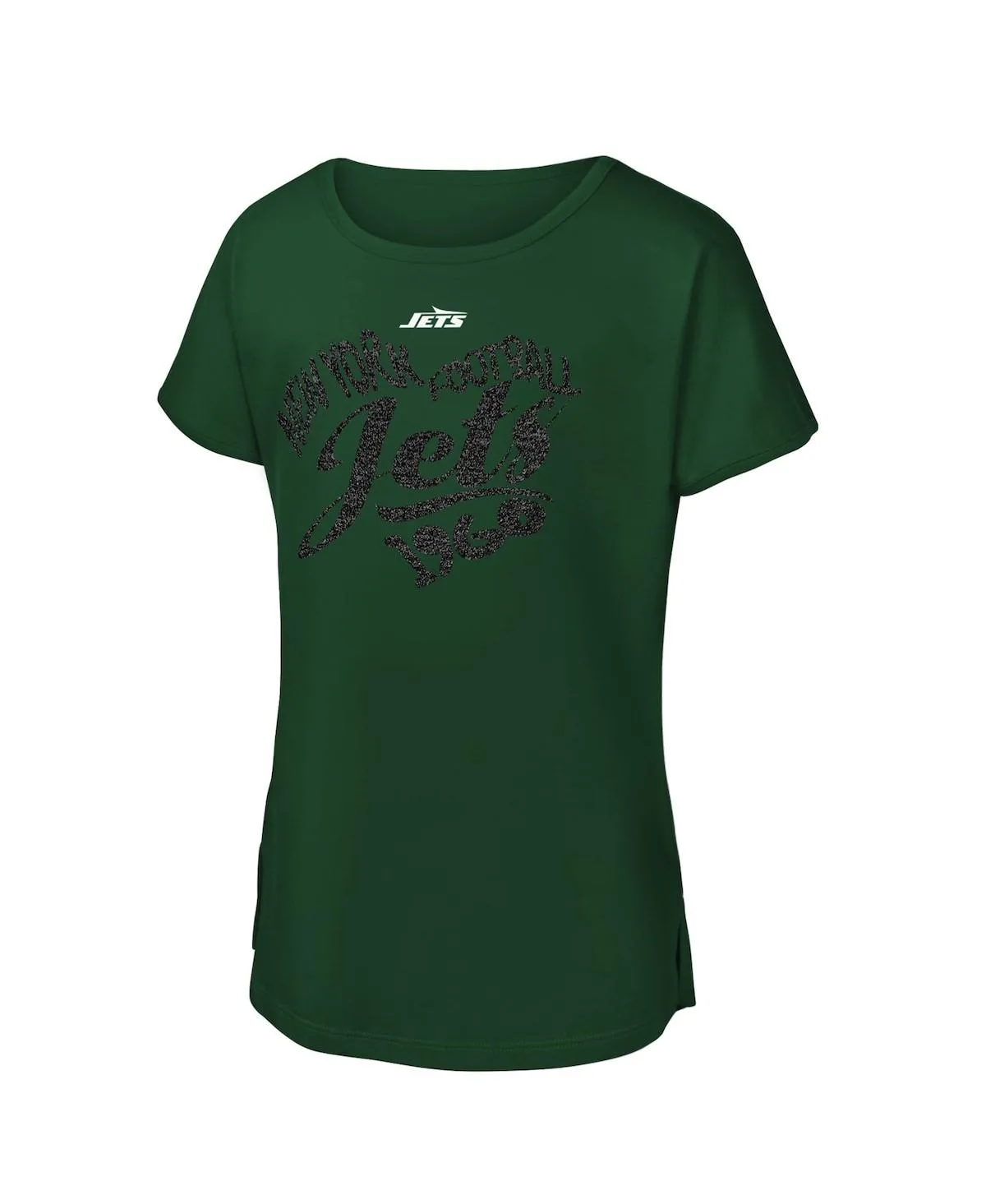 New York Jets Script Heart Dolman T-Shirt by Outerstuff