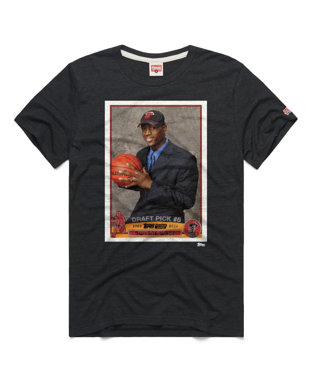 Dwyane Wade Miami Heat Topps Trading Card Player Tri-Blend T-Shirt by Homage