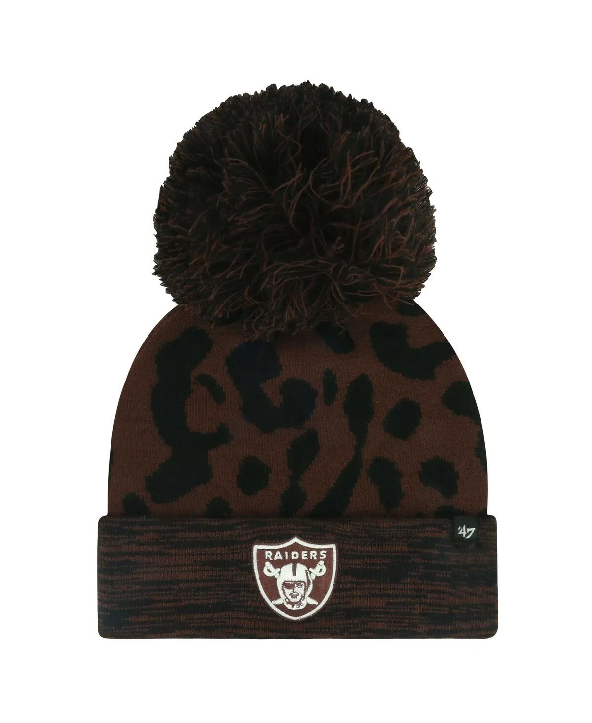 Las Vegas Raiders Cacao Cuffed with Pom Knit Hat by '47 Brand