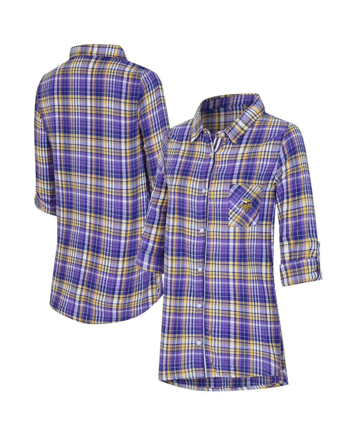 Minnesota Vikings Laney Plaid Tri-Blend Nightshirt by Concepts Sport