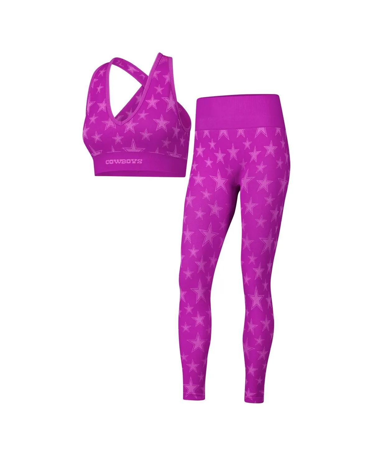2-Piece Dallas Cowboys Seamless Bra Legging Knit Set by Kadyluxe