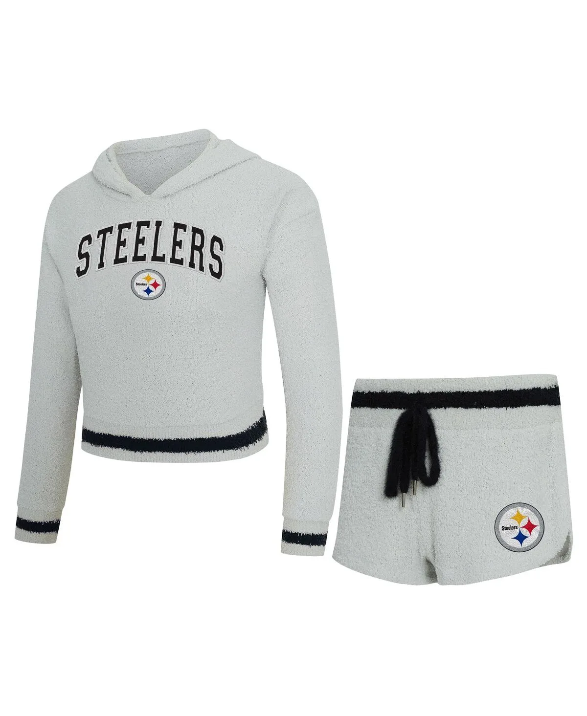 2-Piece Pittsburgh Steelers Whitley Long Sleeve Hoodie Top and Shorts Set by Concepts Sport