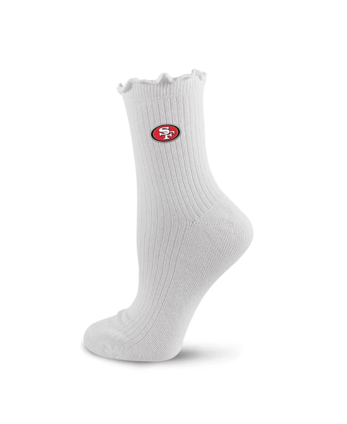 San Francisco 49ers Logo Lettuce Hem Quarter Socks by Pro Compression