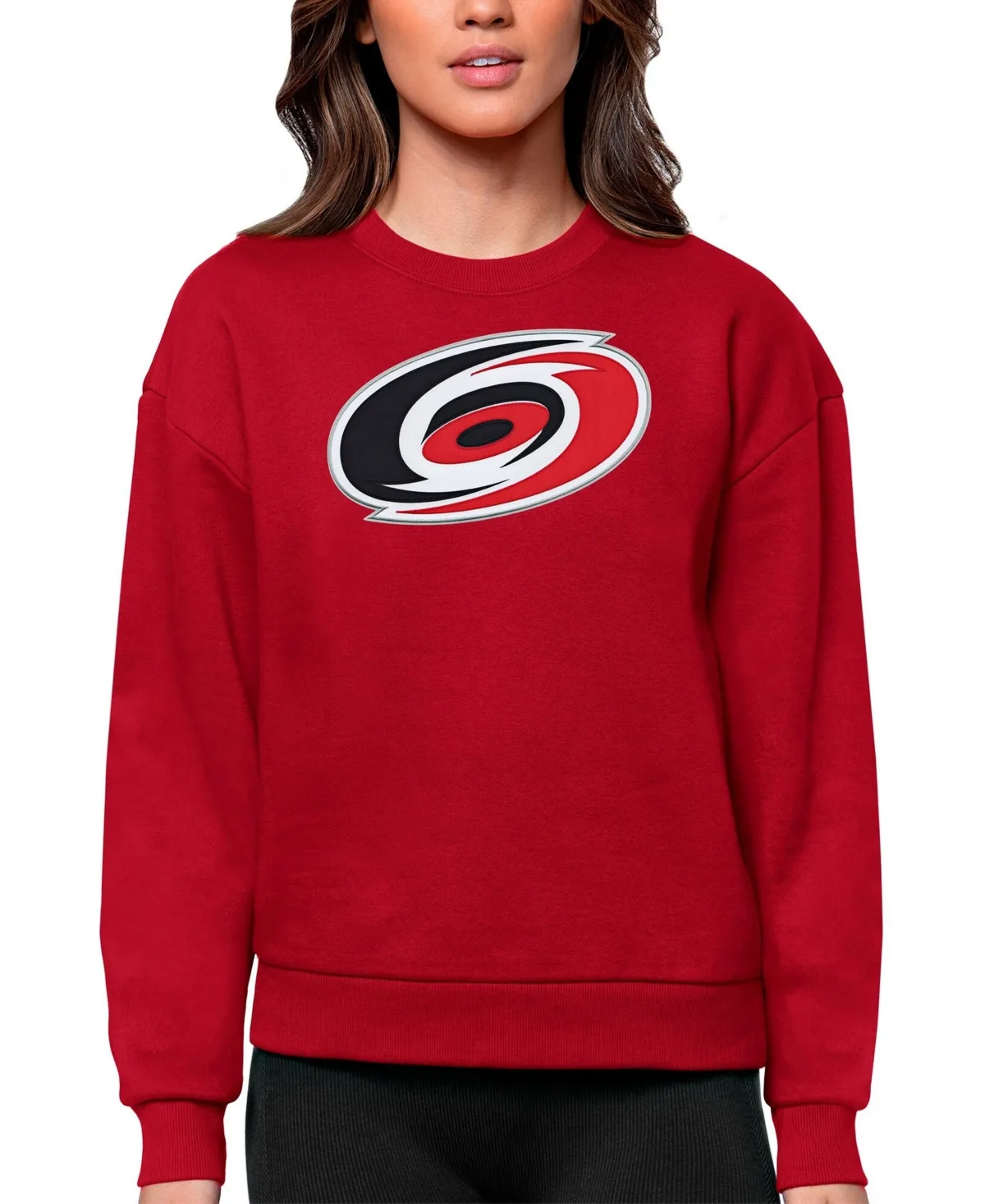 Carolina Hurricanes Primary Logo Team Logo Victory Crewneck Pullover Sweatshirt by Antigua