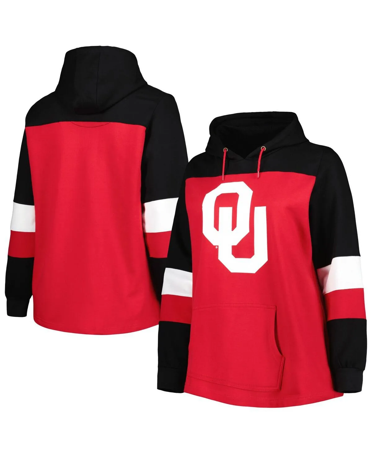 Oklahoma Sooners Color-Block Pullover Hoodie by Profile