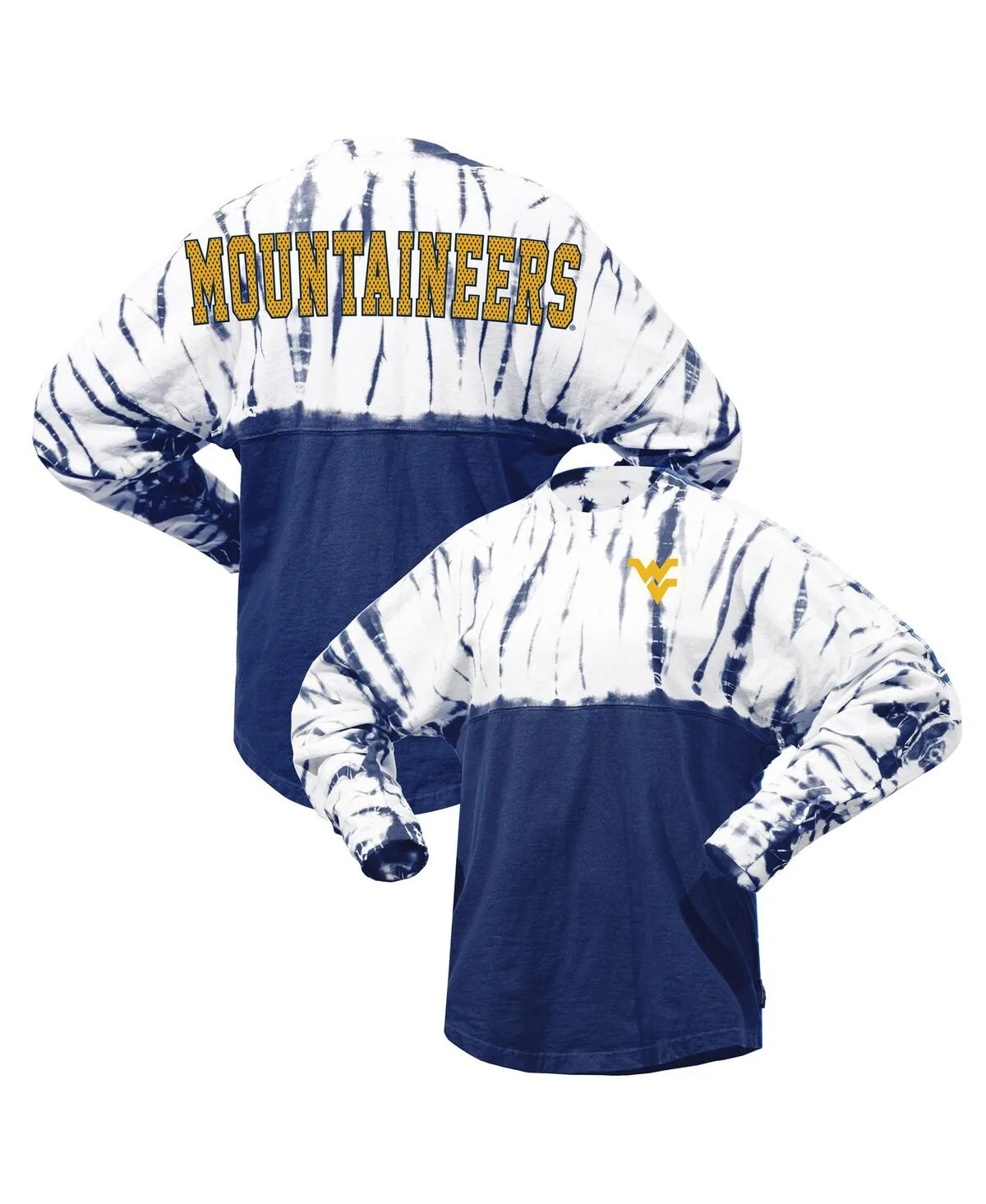 West Virginia Mountaineers Tie-Dye Long Sleeve Jersey T-Shirt by Spirit Jersey
