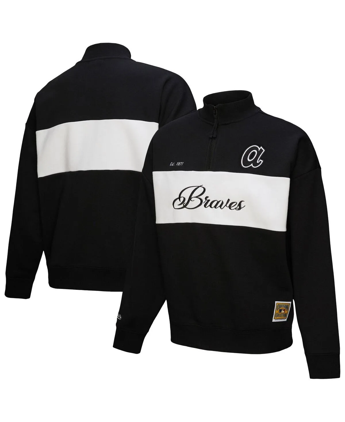 Atlanta Braves Quarter-Zip Pullover Top by Mitchell & Ness