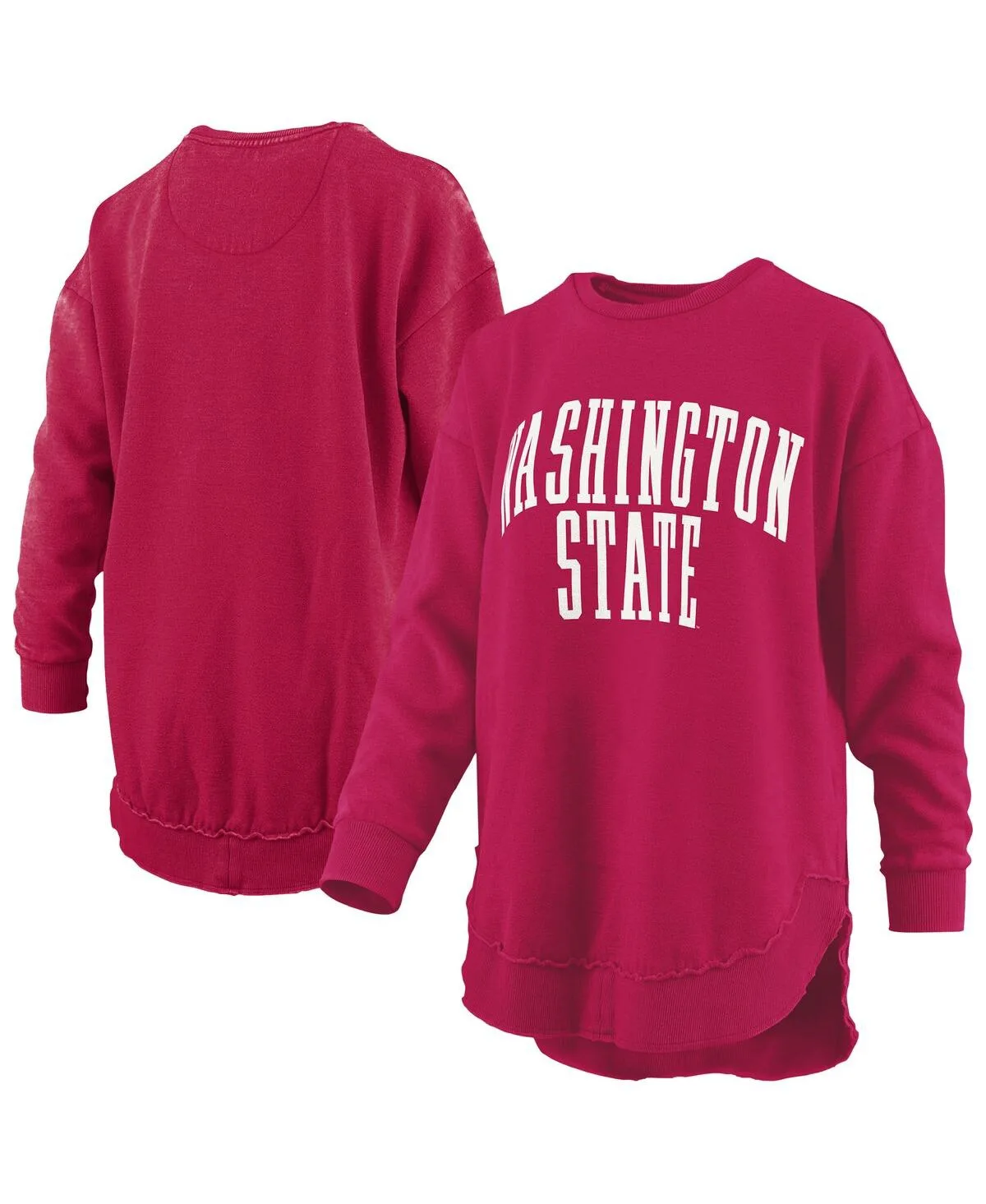 Washington State Cougars Melange Poncho Vintage Fleece Long Sleeve Pullover Sweatshirt by Pressbox
