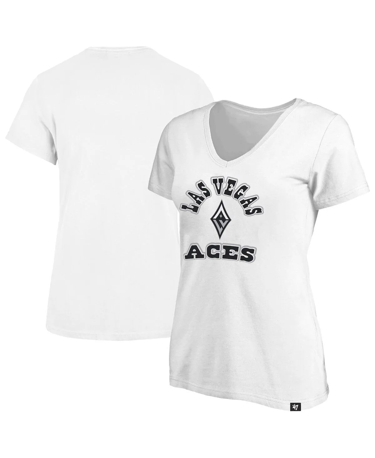 Las Vegas Aces Logo Lockup V-Neck T-Shirt by '47 Brand