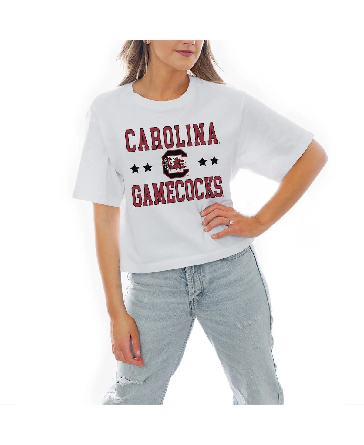 South Carolina Gamecocks Stars Boxy Fit Cropped T-Shirt by Gameday Couture