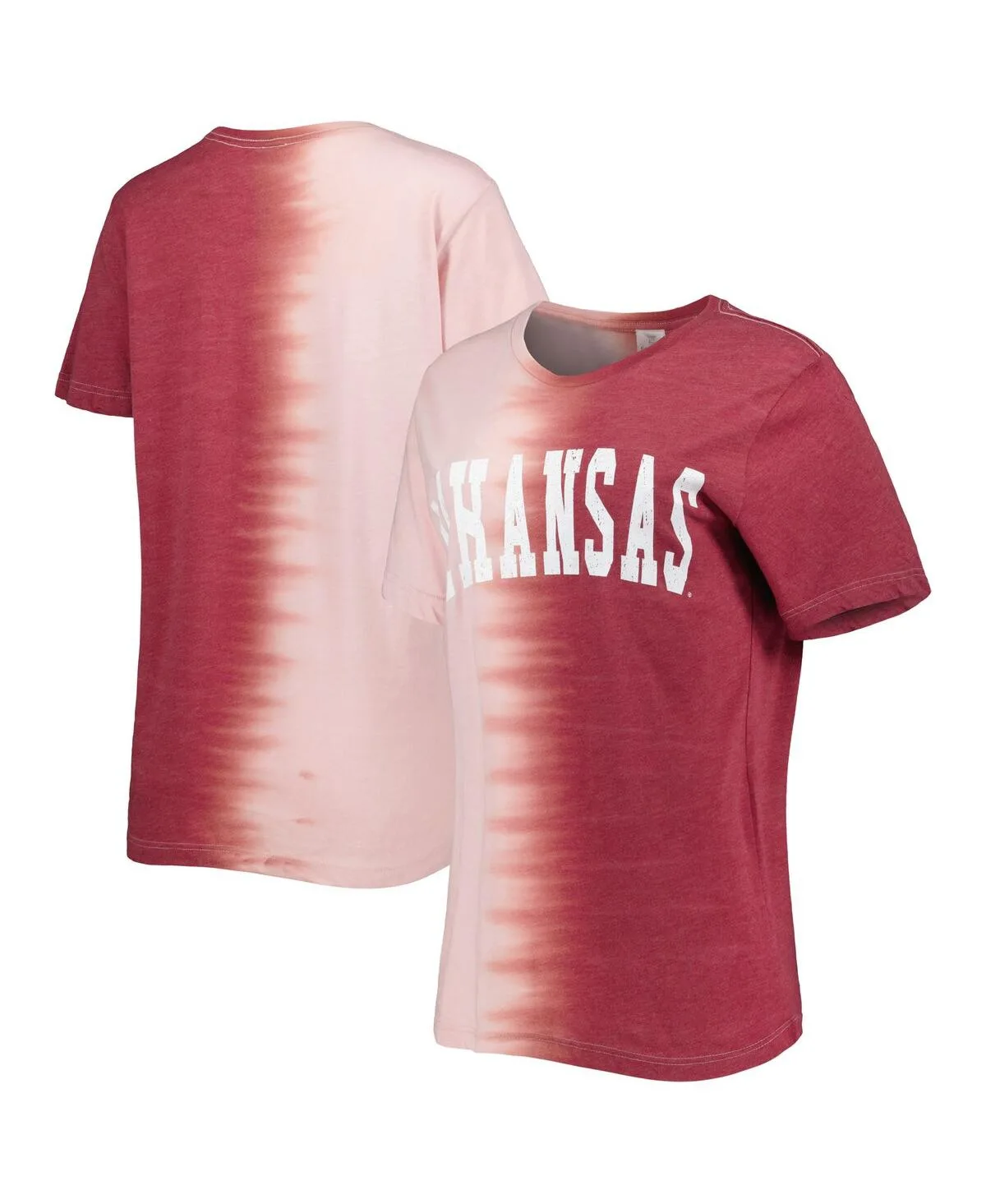 Distressed Arkansas Razorbacks Find Your Groove Split-Dye T-Shirt by Gameday Couture