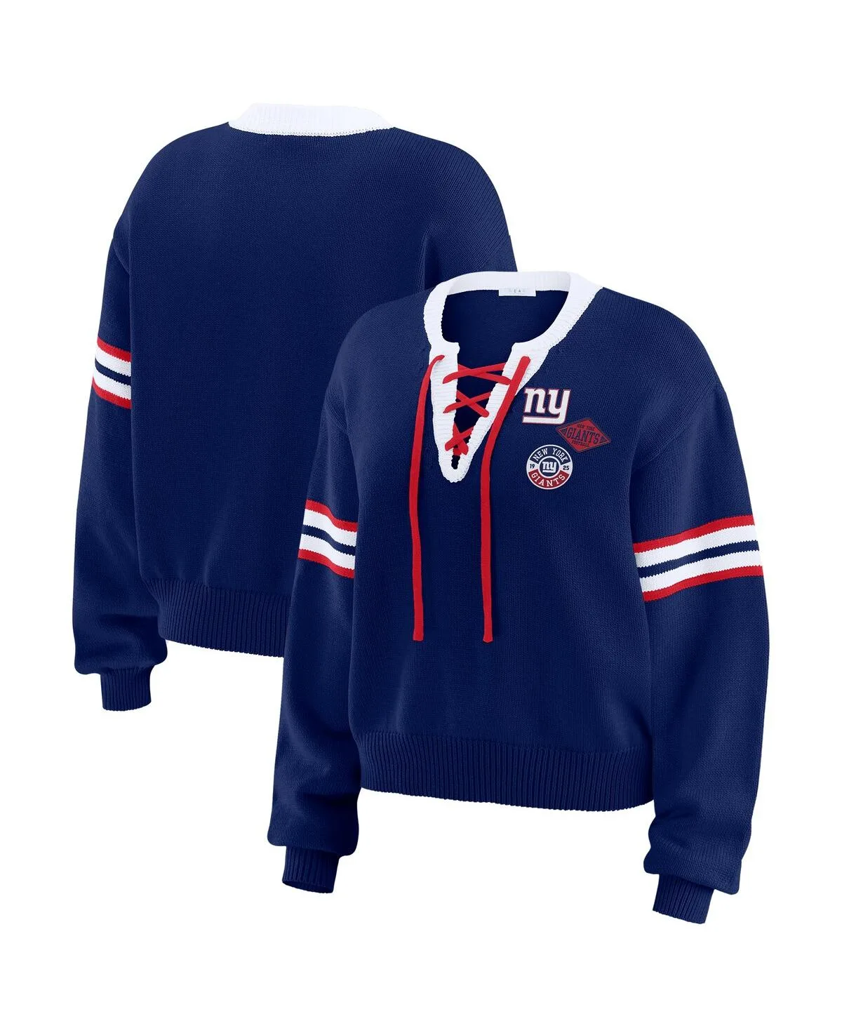 New York Giants Lace-Up Pullover Sweatshirt by Wear By Erin Andrews