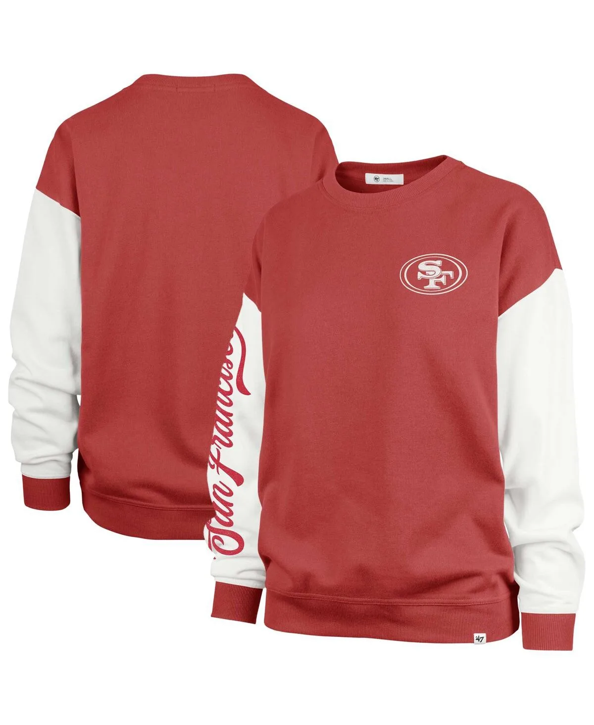 San Francisco 49ers Double Header Rise Andie Pullover Sweatshirt by '47 Brand