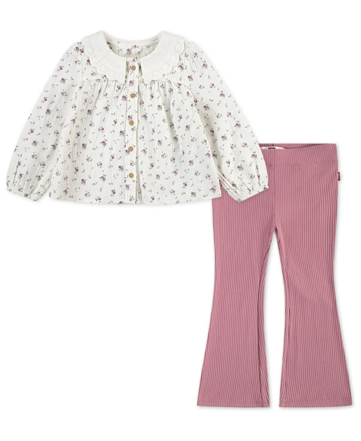 Collared Blouse Top and Flared Leggings, 2-Piece Set by Levi's