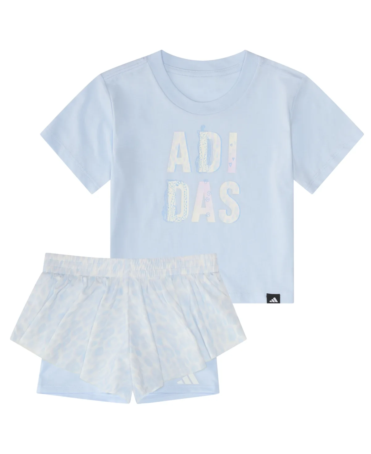 Short-Sleeve Graphic T-Shirt and Printed Flowy Shorts, 2-Piece Set by Adidas