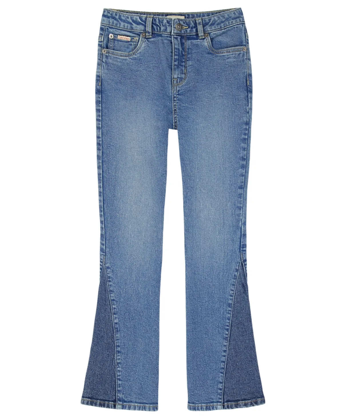 2-Tone Flared Denim Jeans by Calvin Klein