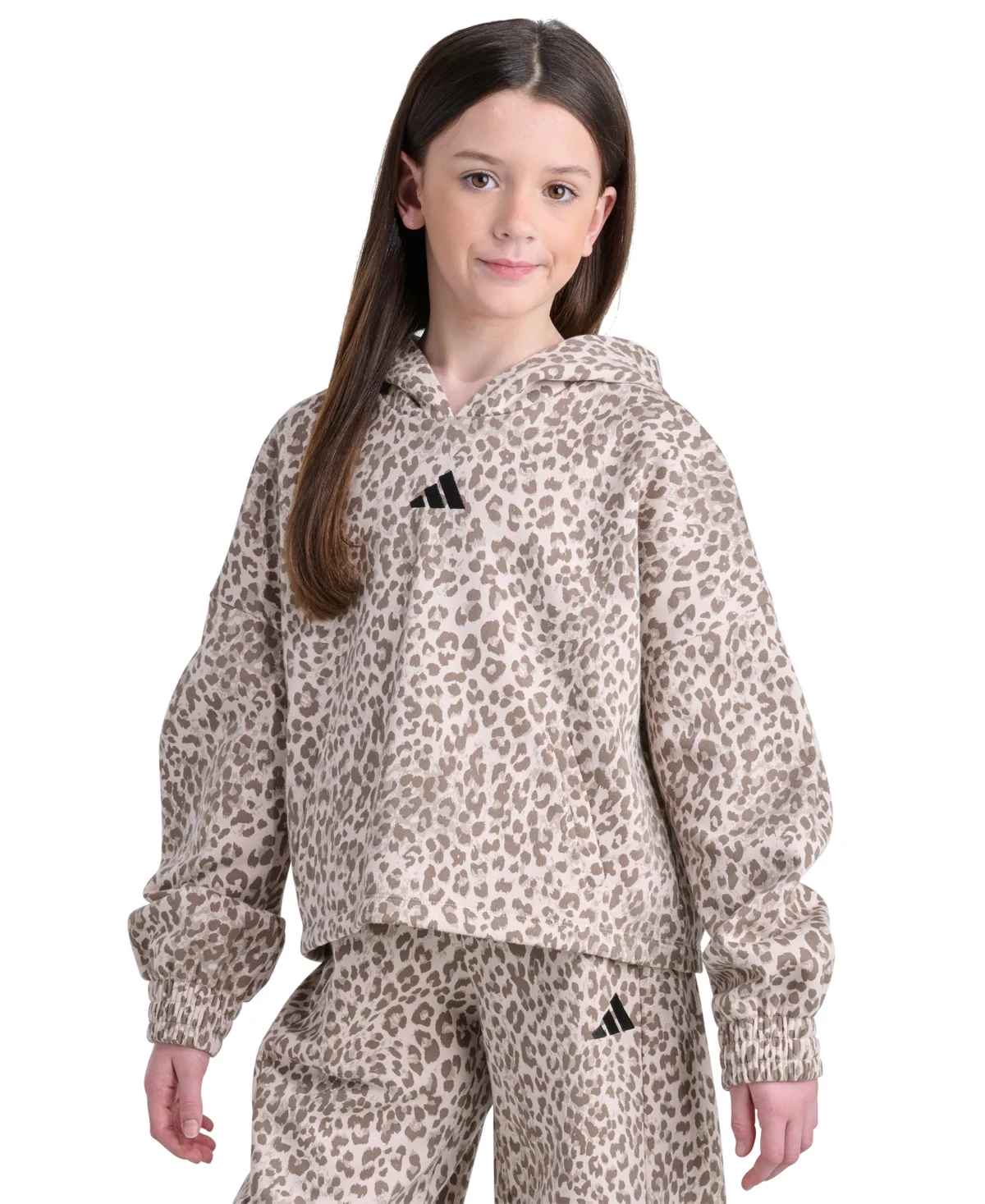 Long-Sleeve Heather Drop Shoulder Sweatshirt by Adidas
