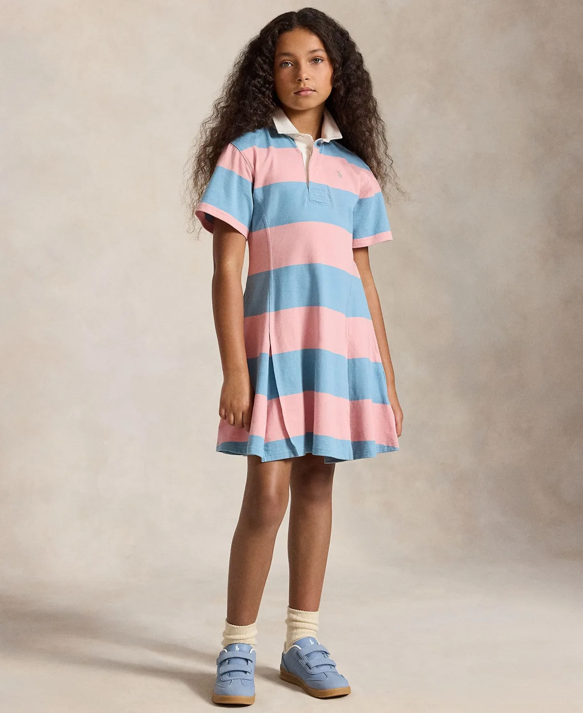Striped Short-Sleeve Rugby Dress by Polo Ralph Lauren