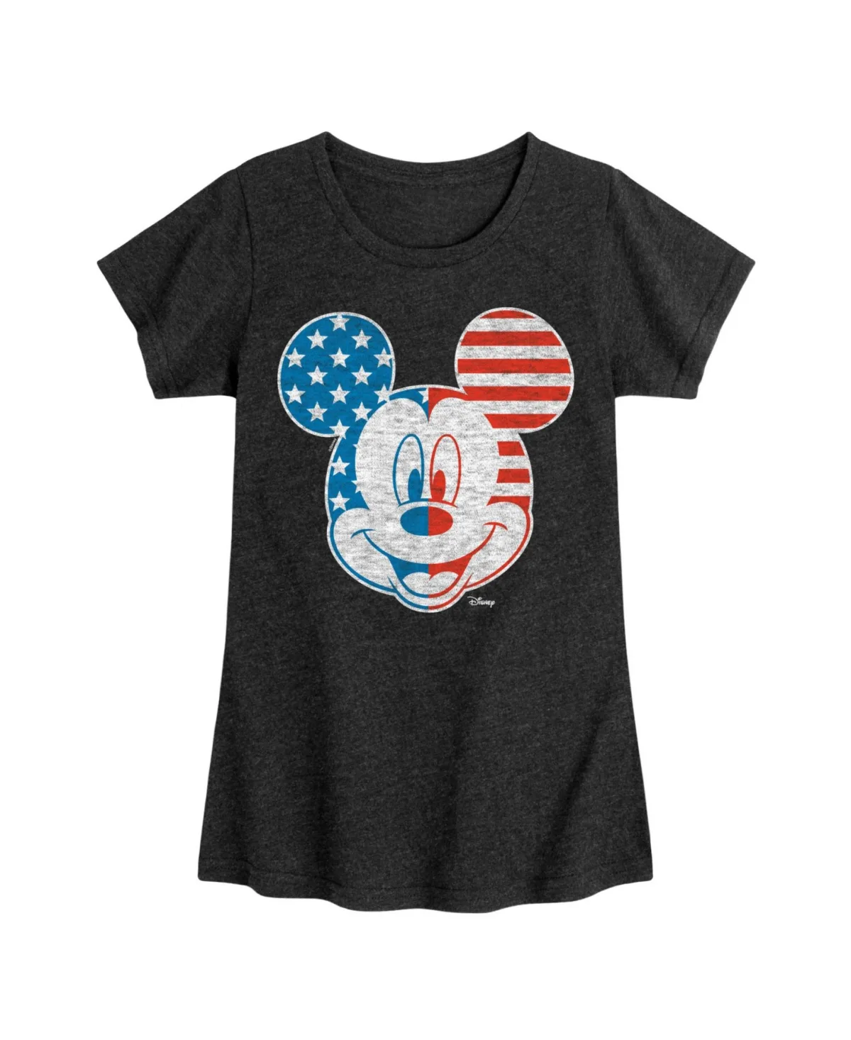Disney Mickey Mouse Americana Flag Graphic T-Shirt by Hybrid Apparel