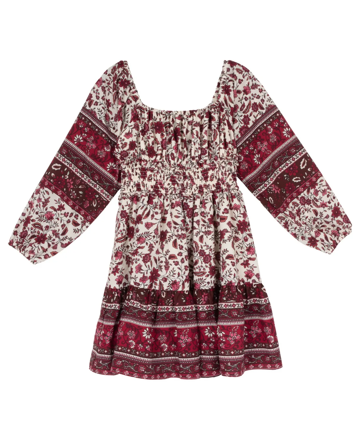 Smocked Waist Long-Sleeve Dress by Rare Editions