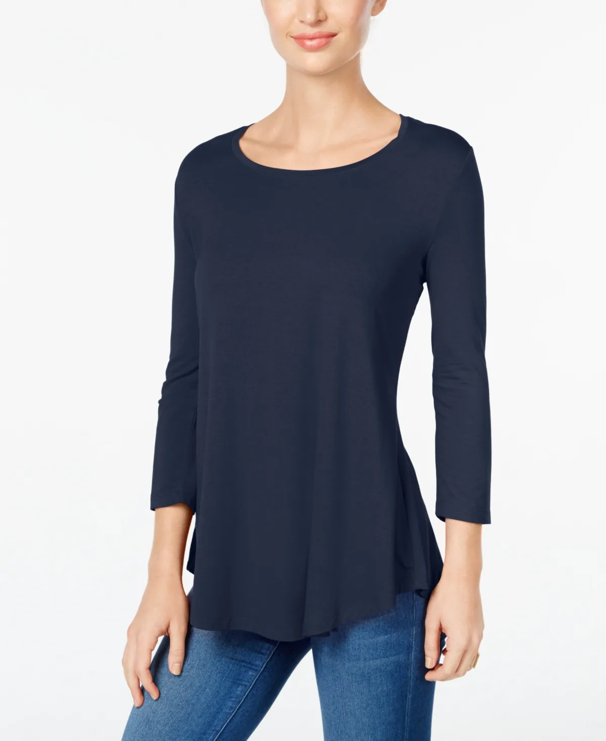 3/4-Sleeve Scoop Neck Top by Jm Collection
