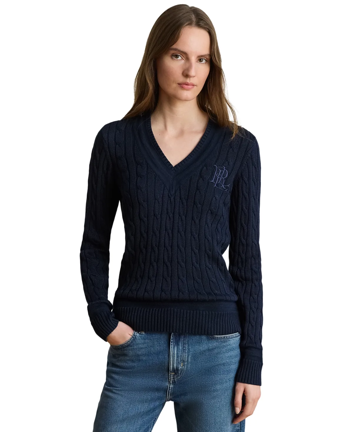 Shimmer Cotton-Blend Cricket Sweater by Lauren Ralph Lauren