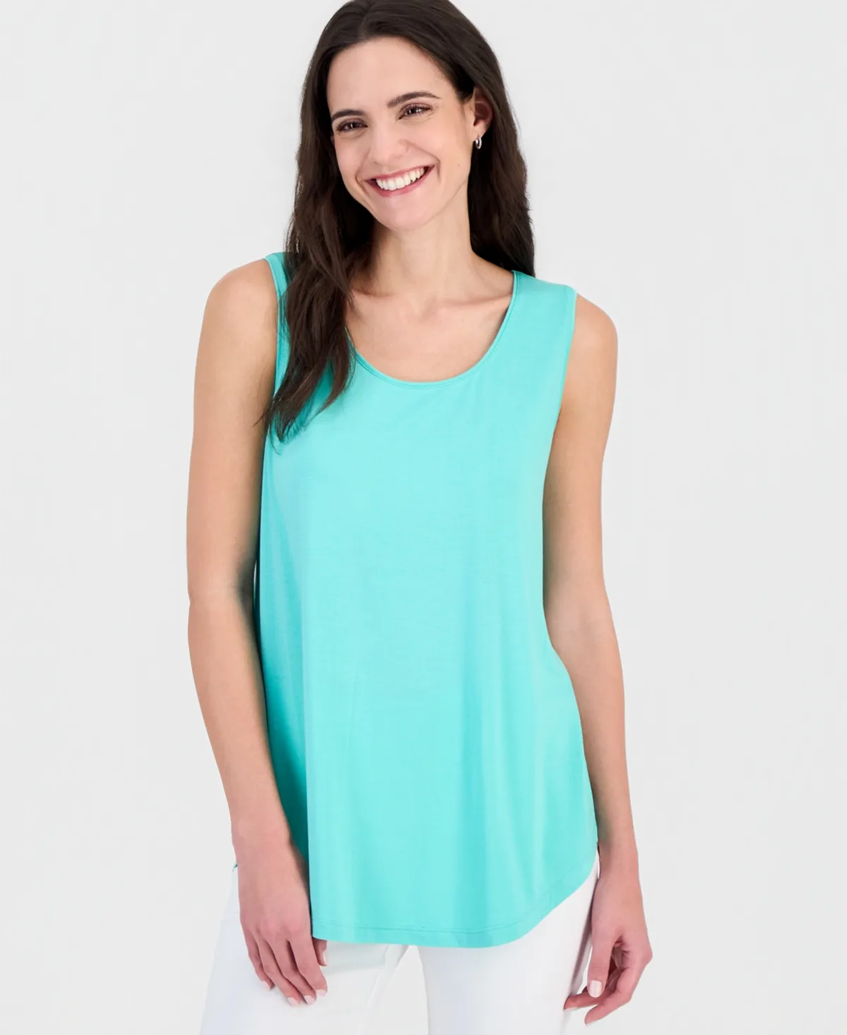 Scoop-Neck Sleeveless Tank Top by Jm Collection