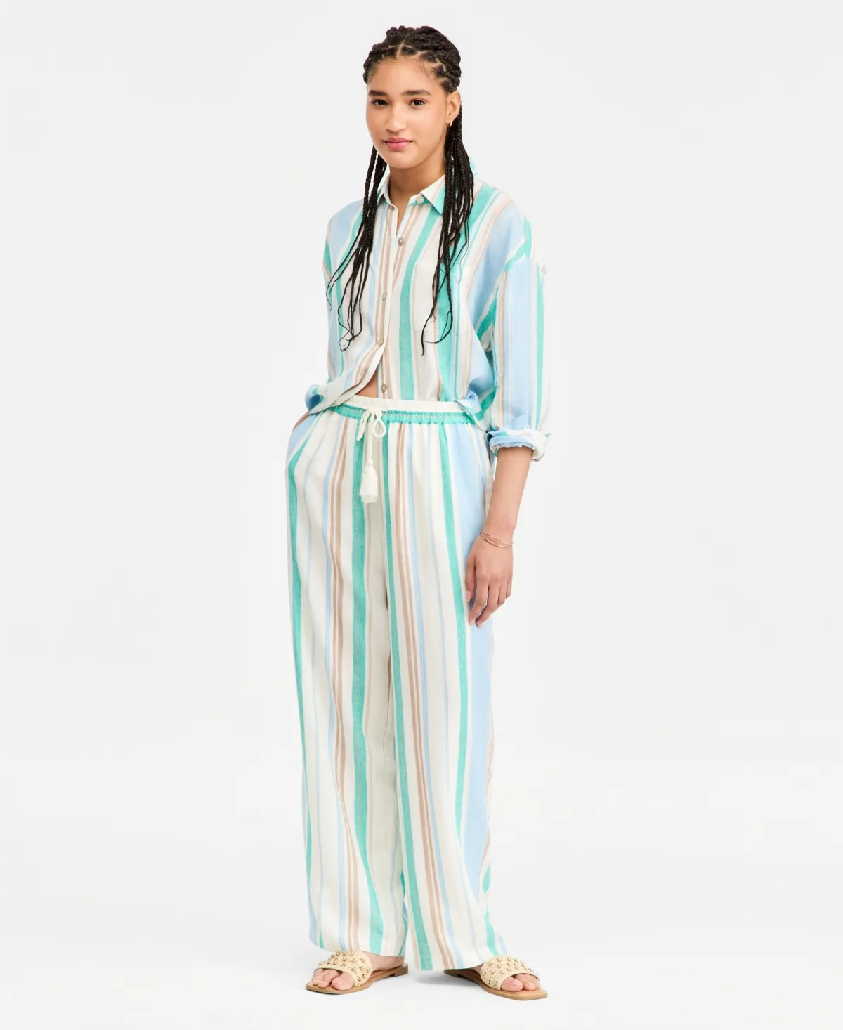 Pull-On Drawstring Wide-Leg Pants by Liverpool Los Angeles