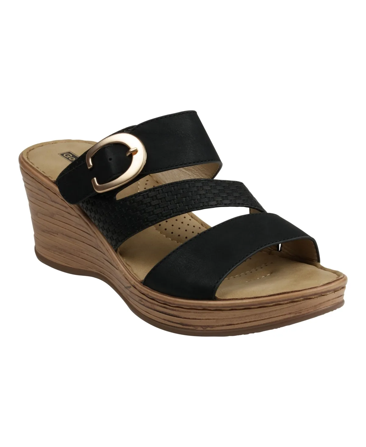 Odalis Buckle Comfort Wedge Sandals
