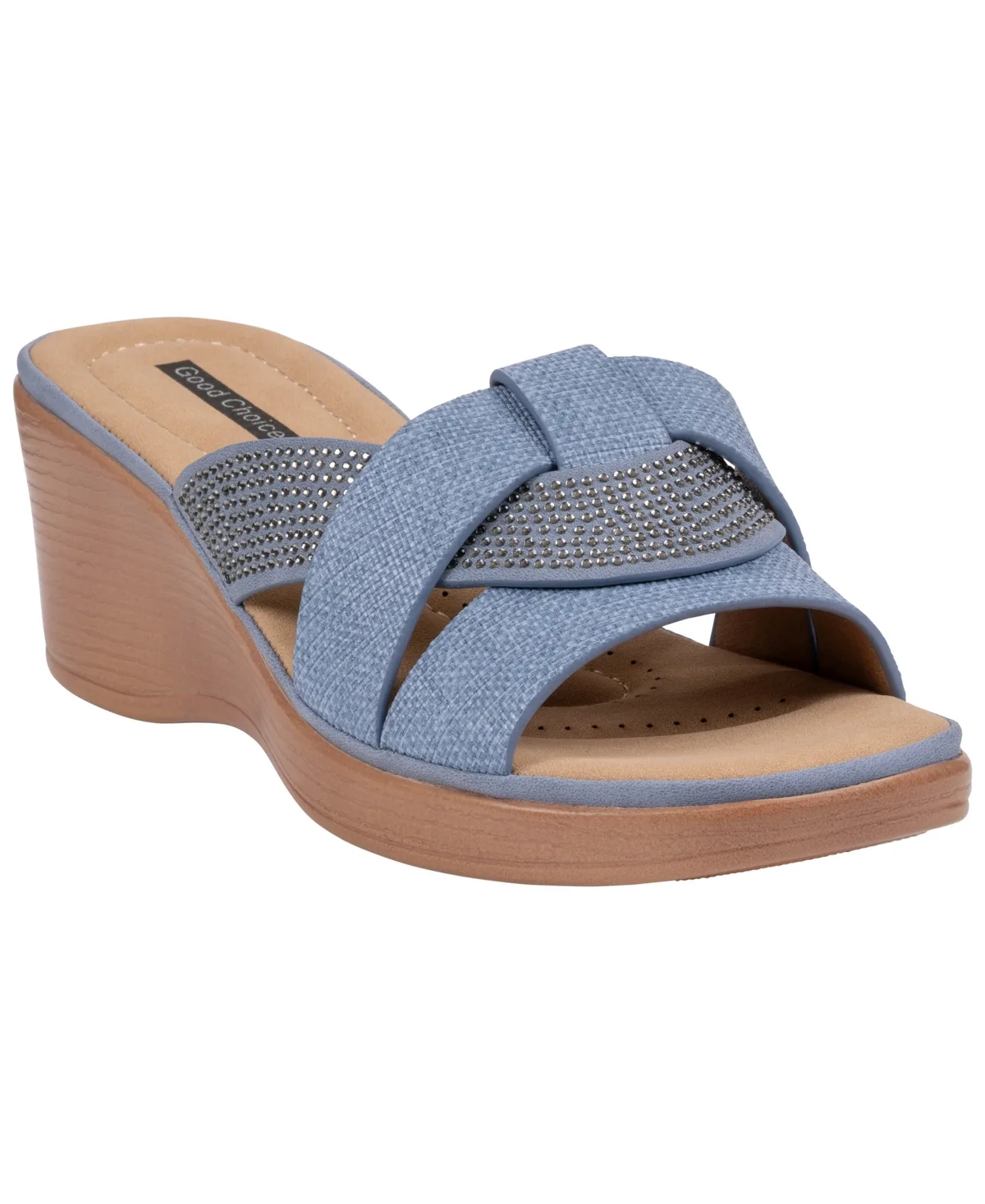 Selva Embellished Round Toe Wedge Sandals by Gc Shoes