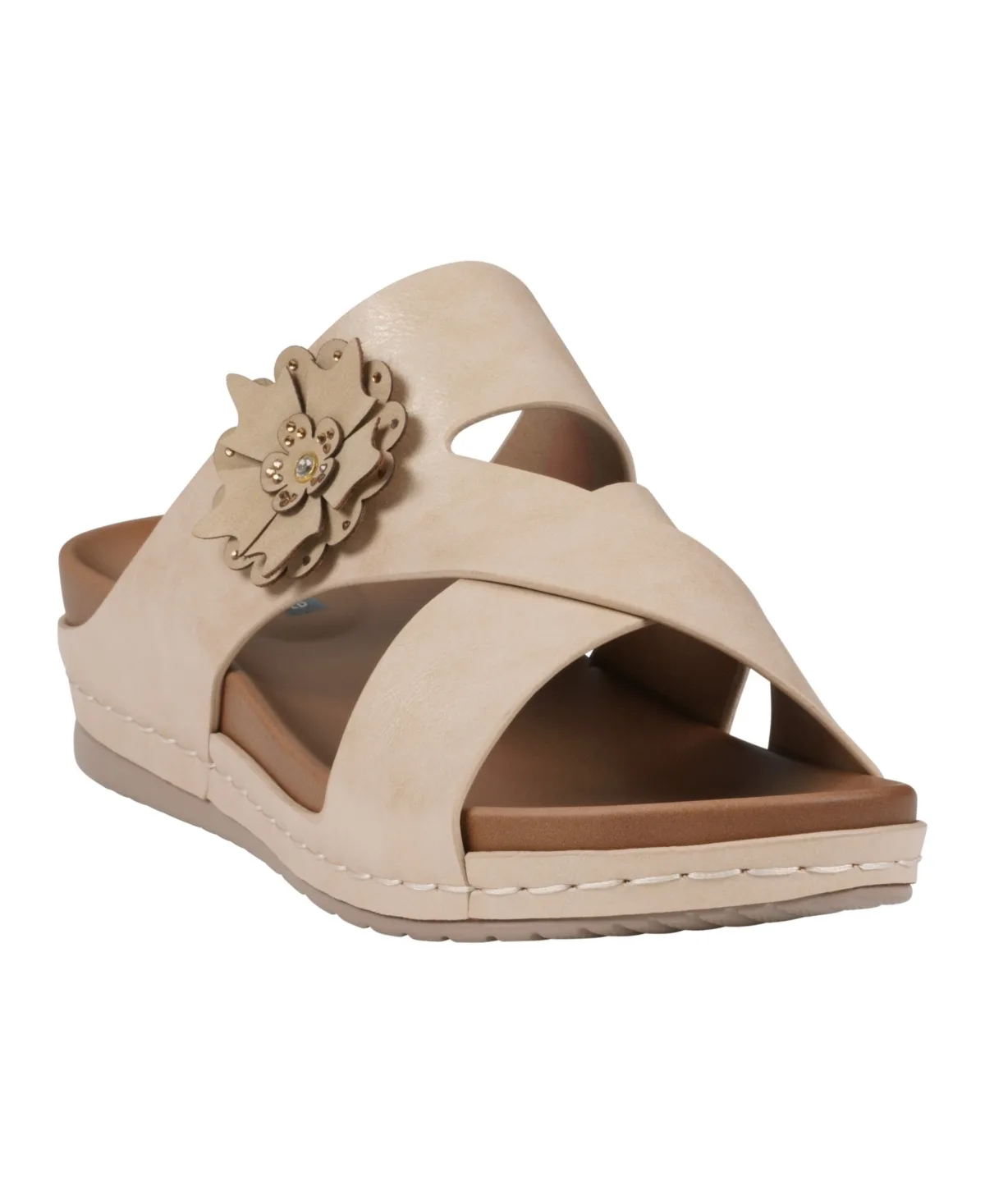 Nessie Flower Wedge Sandals