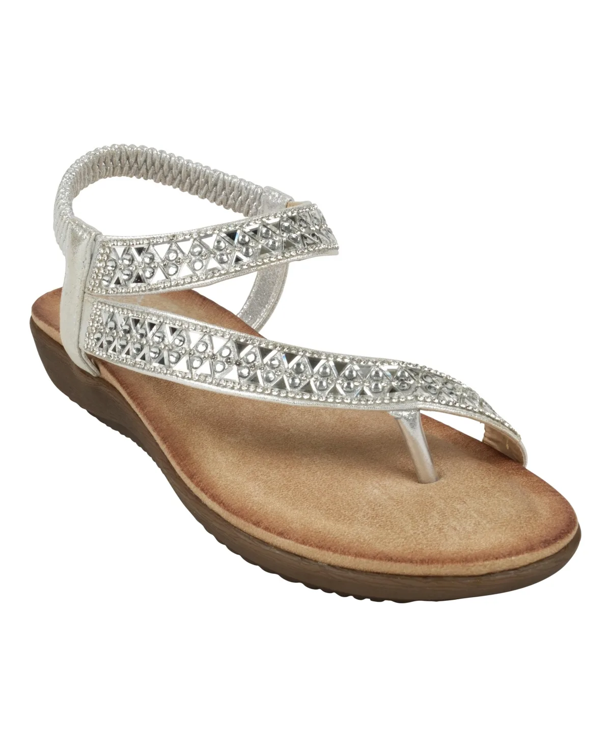Reille Jeweled Asymmetrical Flat Sandals by Gc Shoes