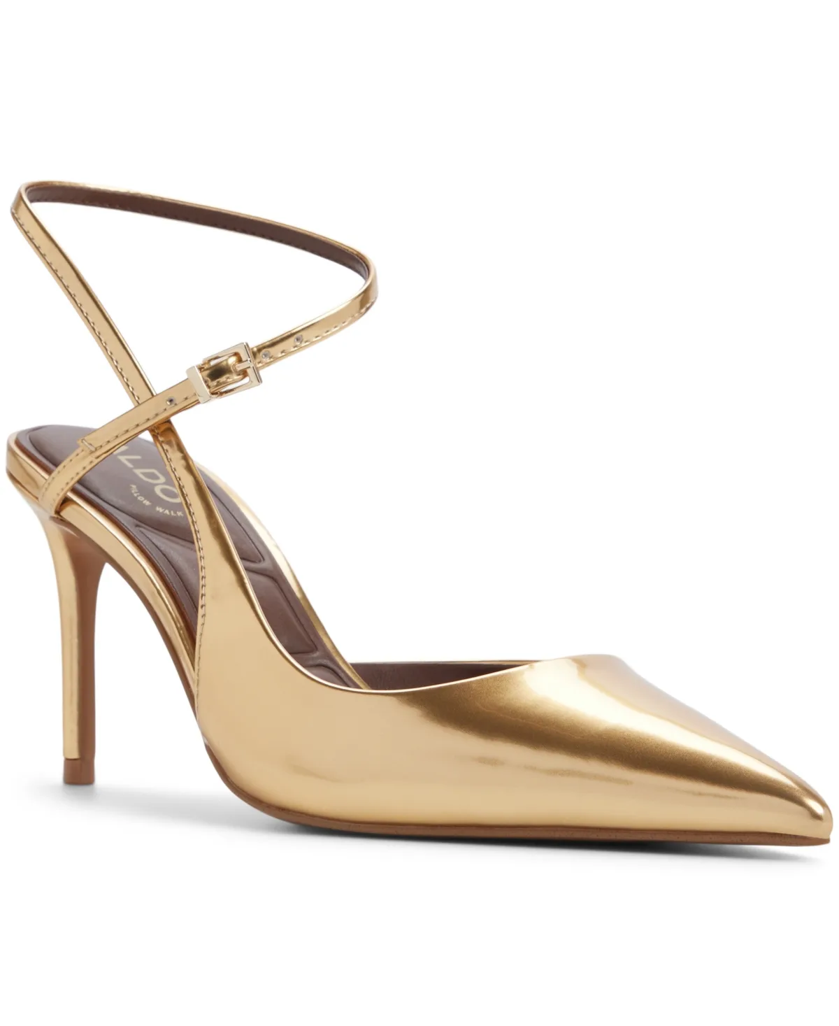 Kymmberly Asymmetric Ankle-Strap High-Heel Pumps