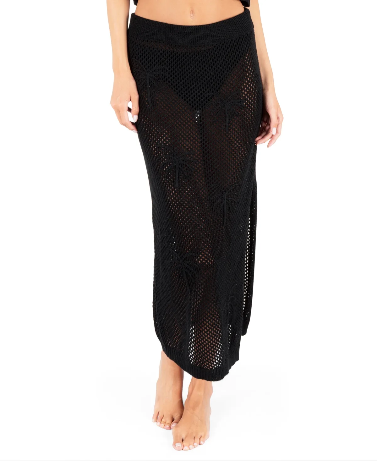 Mid Rise Embroidered Crochet Swim Skirt by Hurley