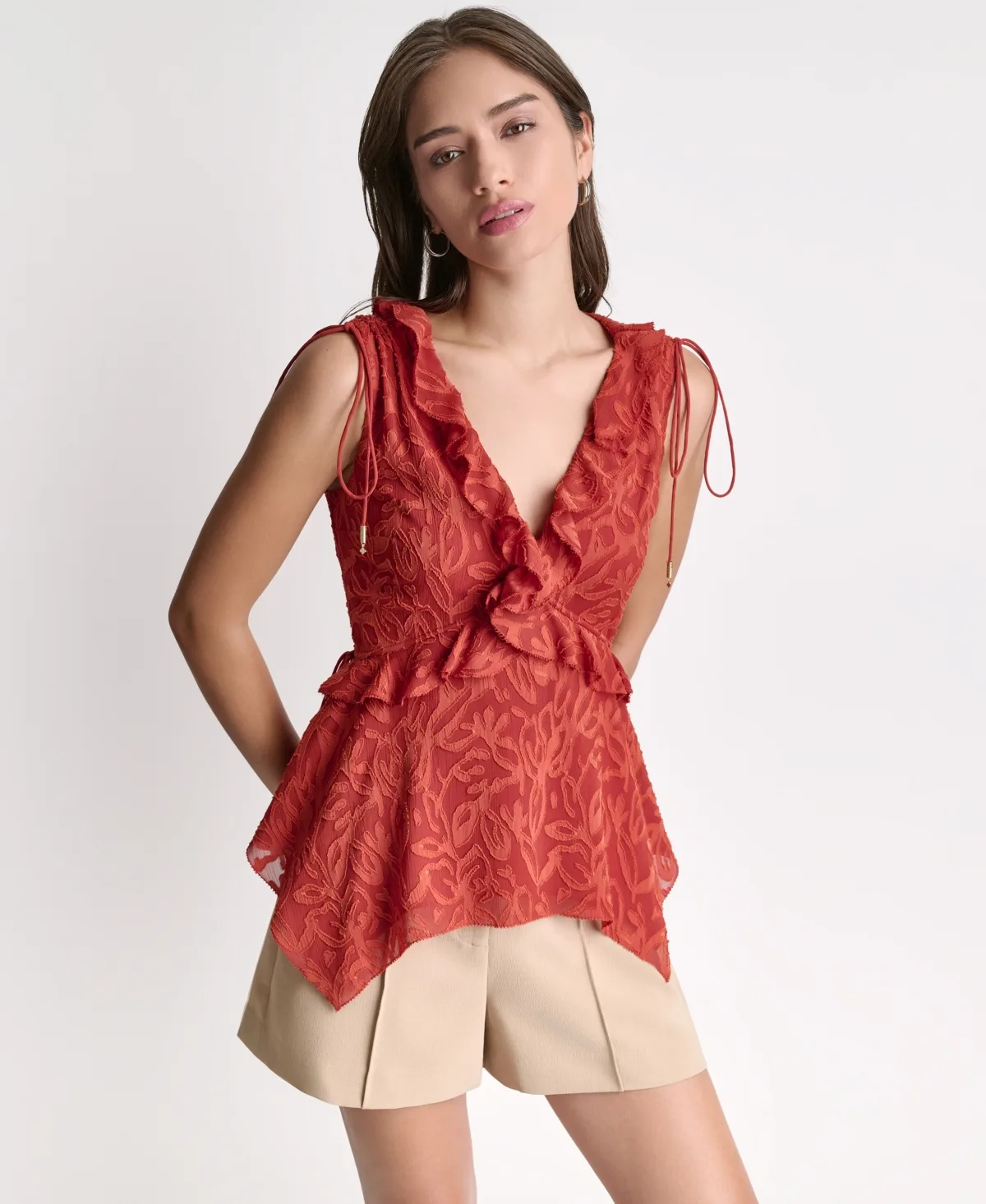 Deep V-Neck Slim-Fit Top by Bcbg