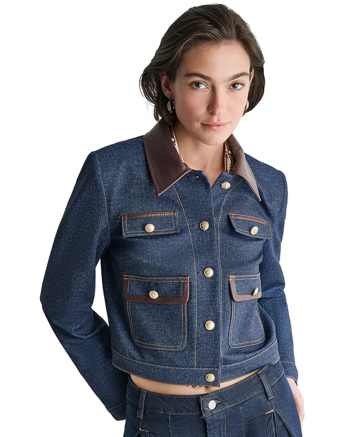 Denim Trucket Cropped Jacket