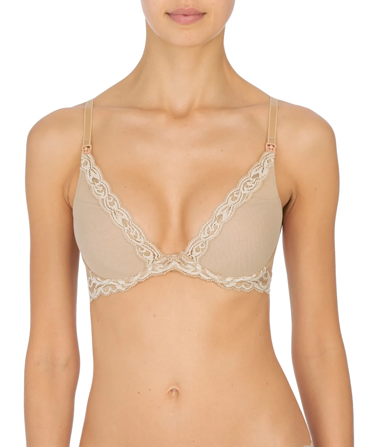 Feathers Nursing Plunge Contour Underwire Bra by Natori
