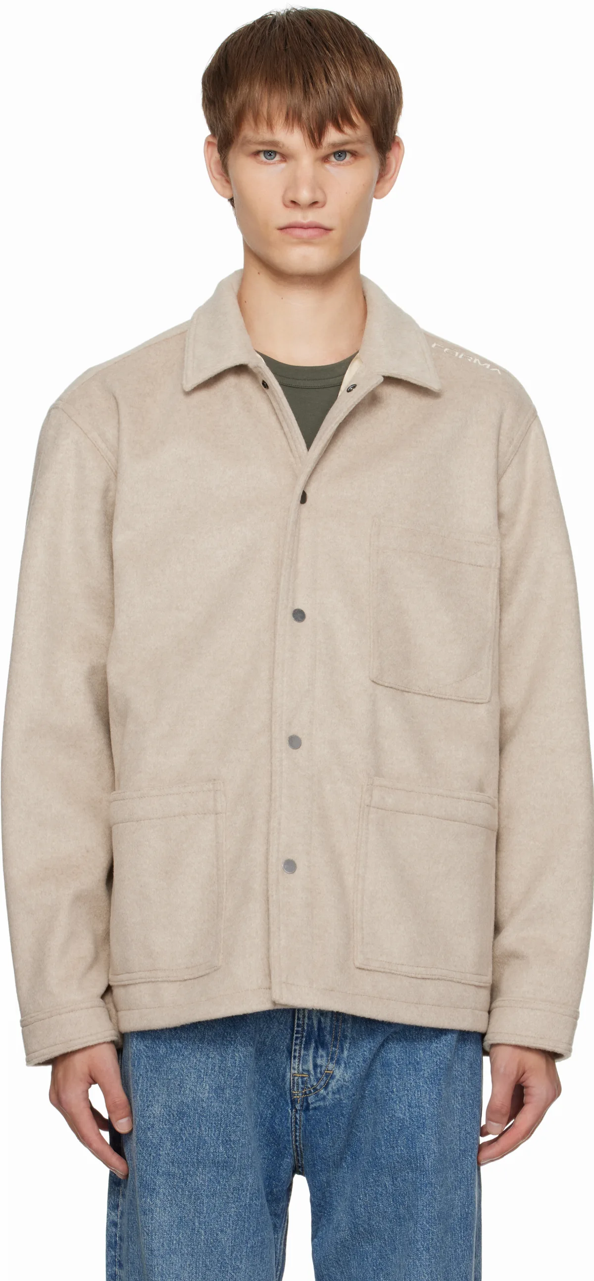 Beige Brushed Work Jacket