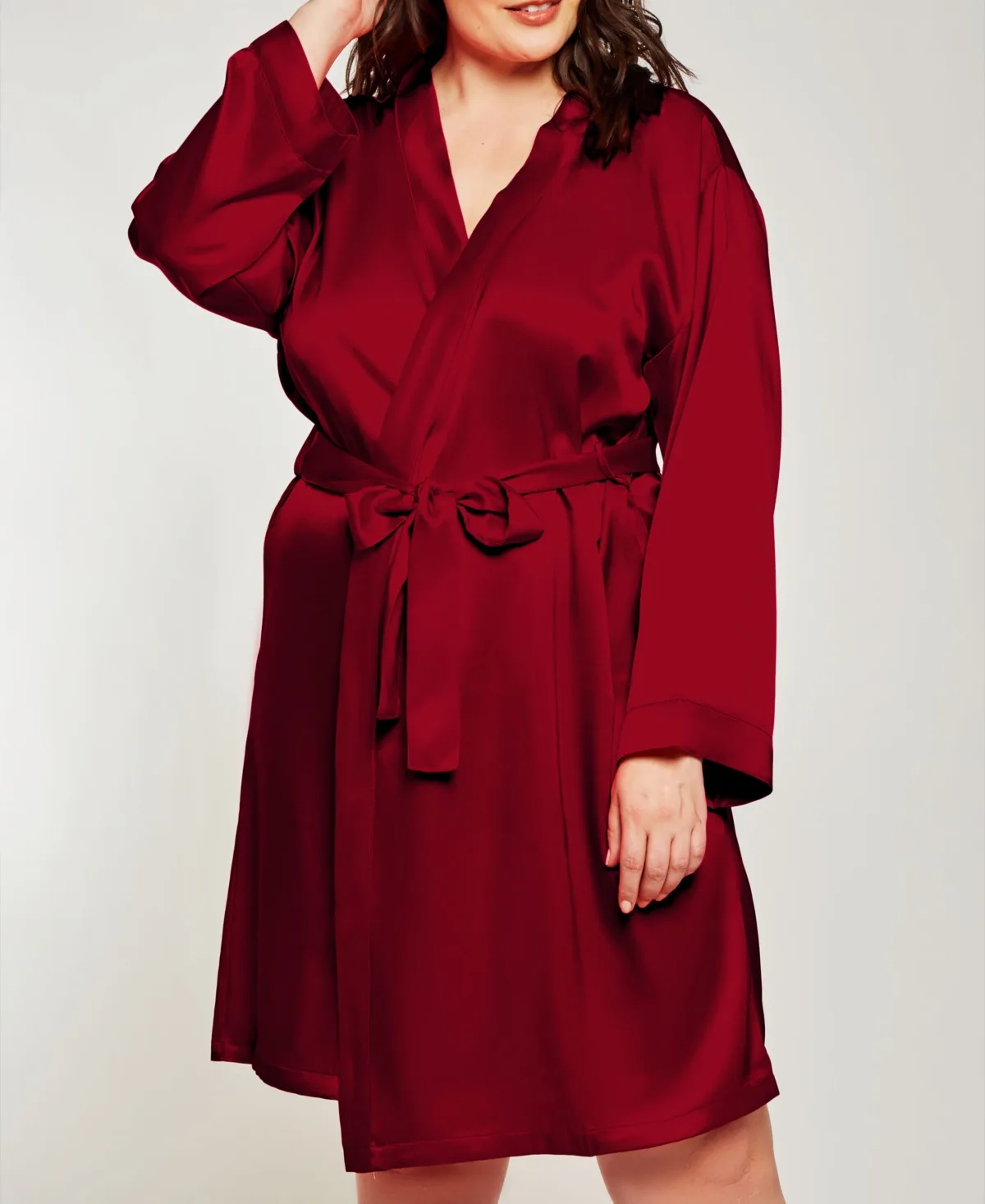 Marina Lux Satin Robe Lingerie by Icollection