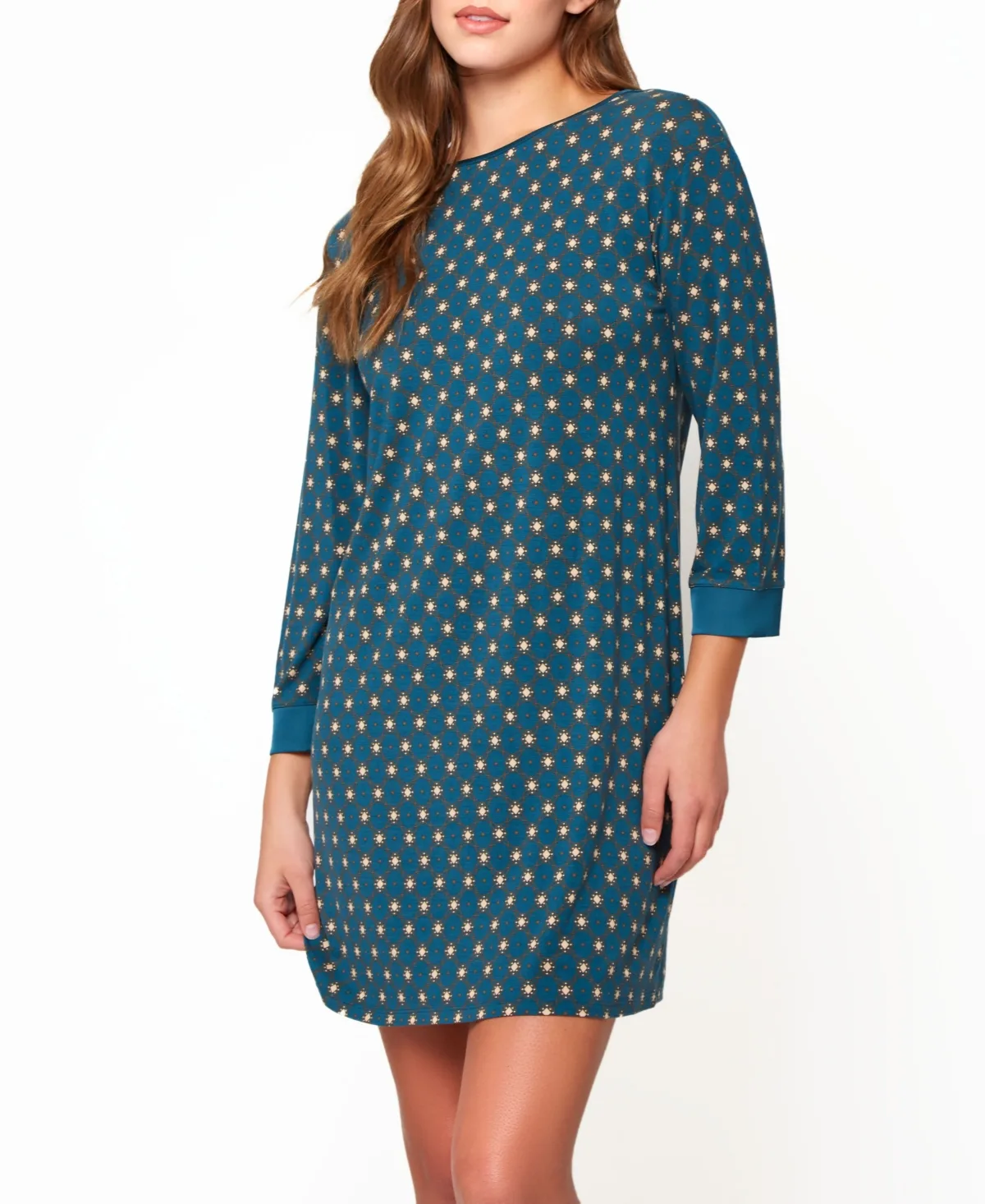 Malachite Ultra Soft Keyhole Back Print Chemise by Icollection