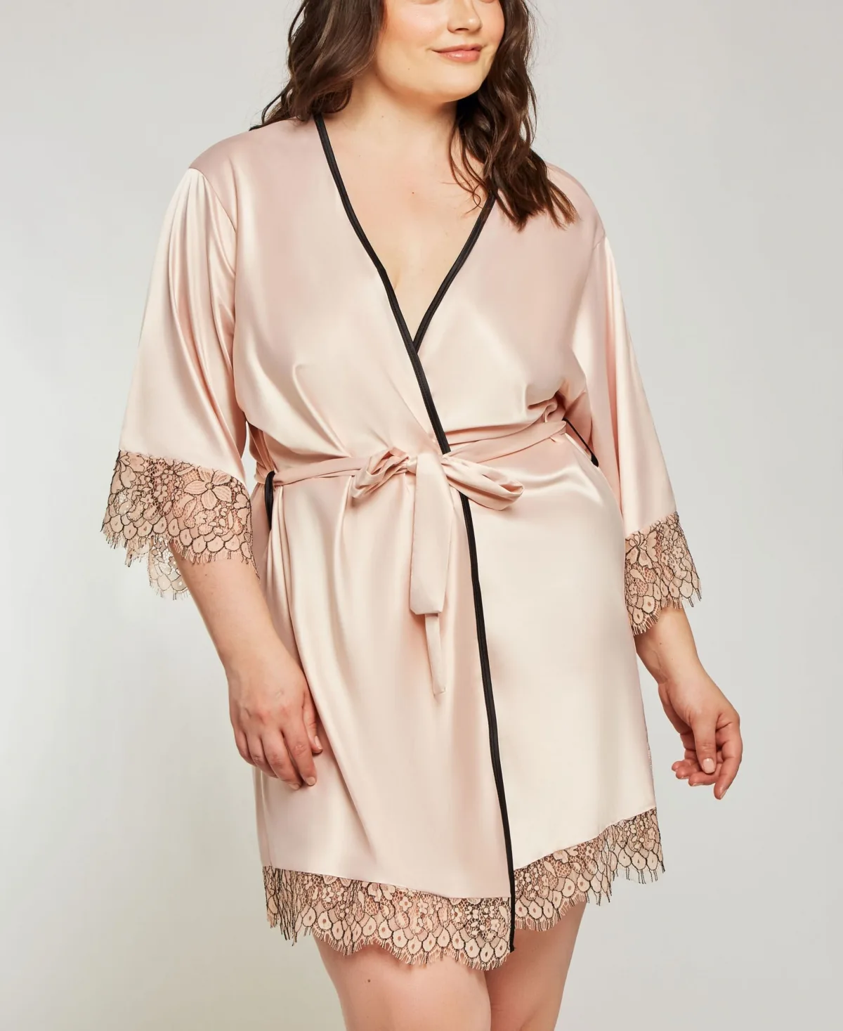 Eyelash Flower Lace Wrap Robe Lingerie by Icollection