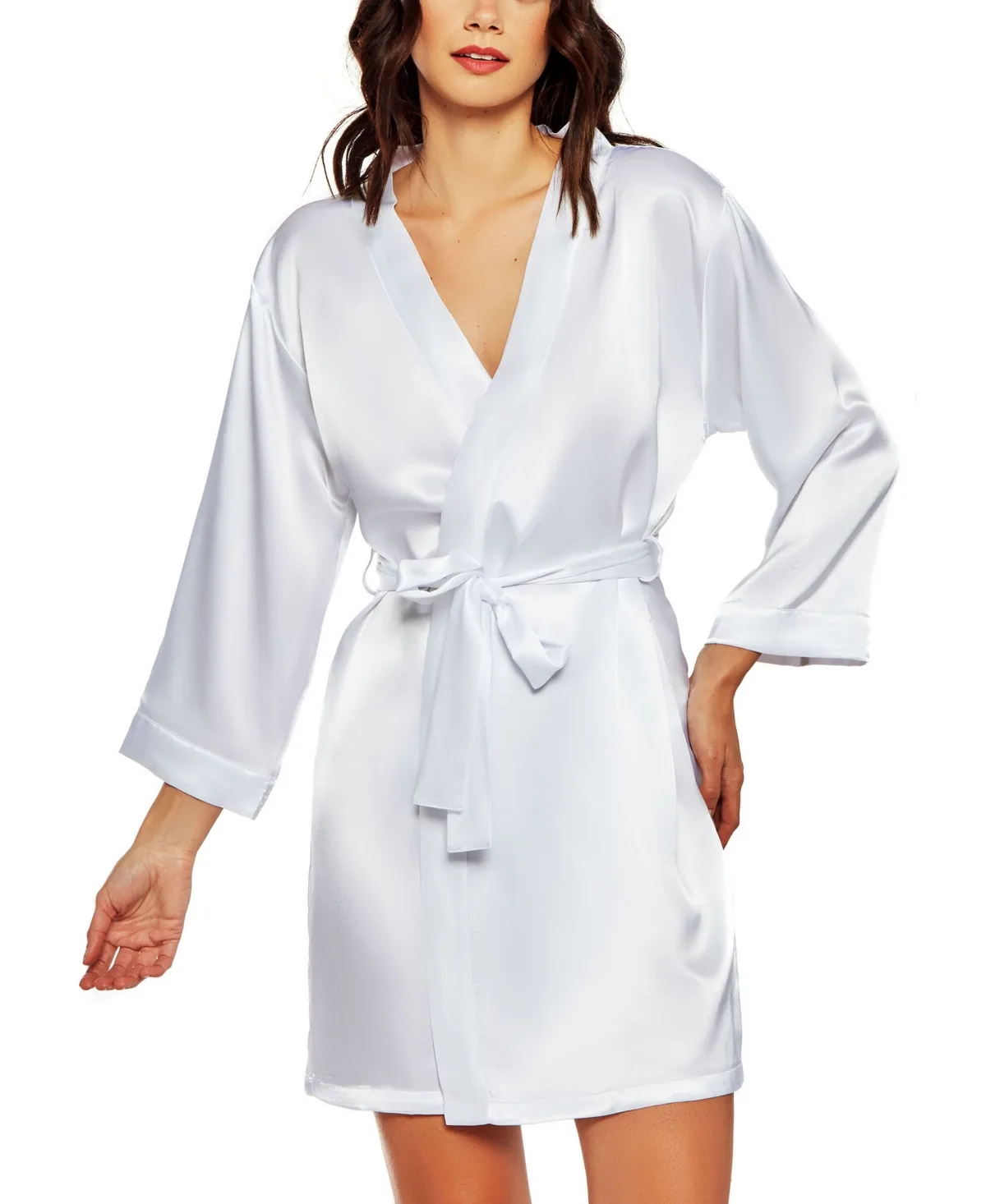 Marina Lux 3/4 Sleeve Satin Lingerie Robe by Icollection