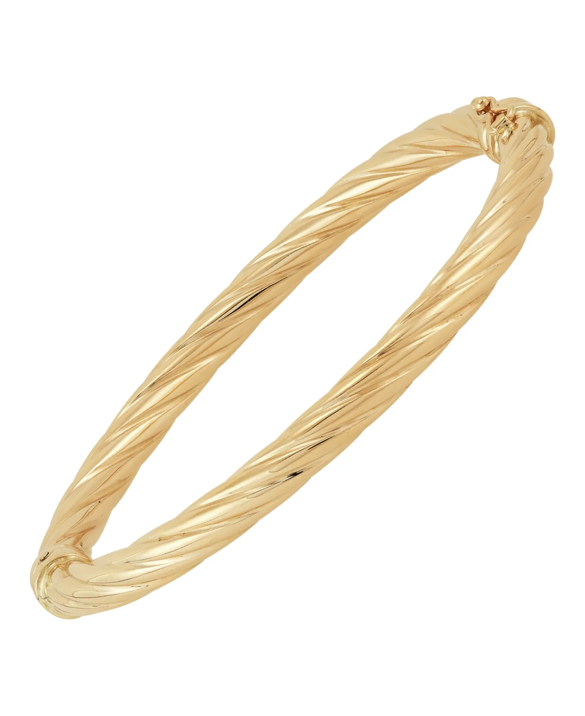 Twist Hinge Bangle Bracelet in 14k Gold or White Gold