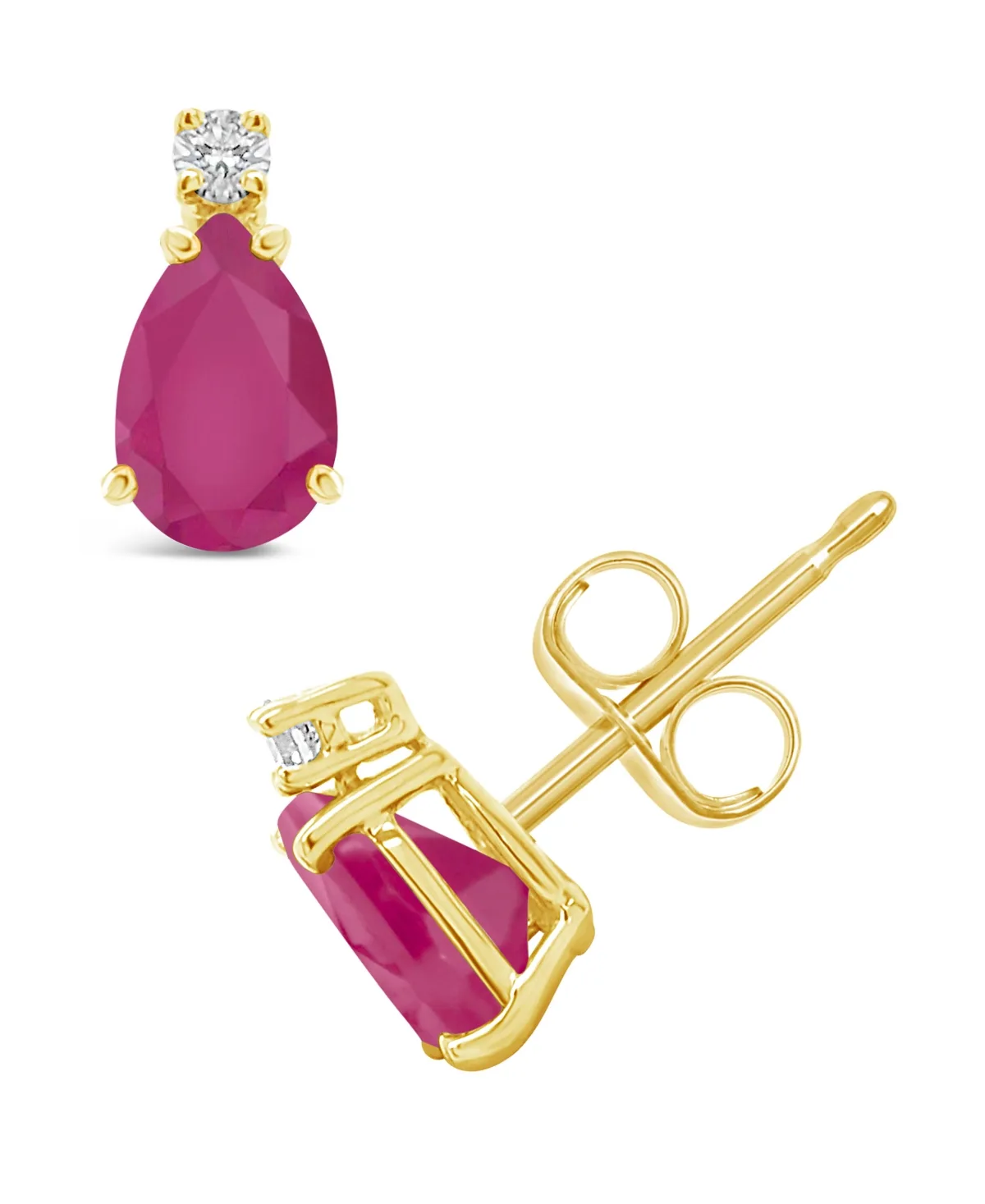 Sapphire (1 ct. t.w.) & Diamond Accent Stud Earrings in 14k Gold (also in Emerald, Ruby, & Tanzanite) by Macy's