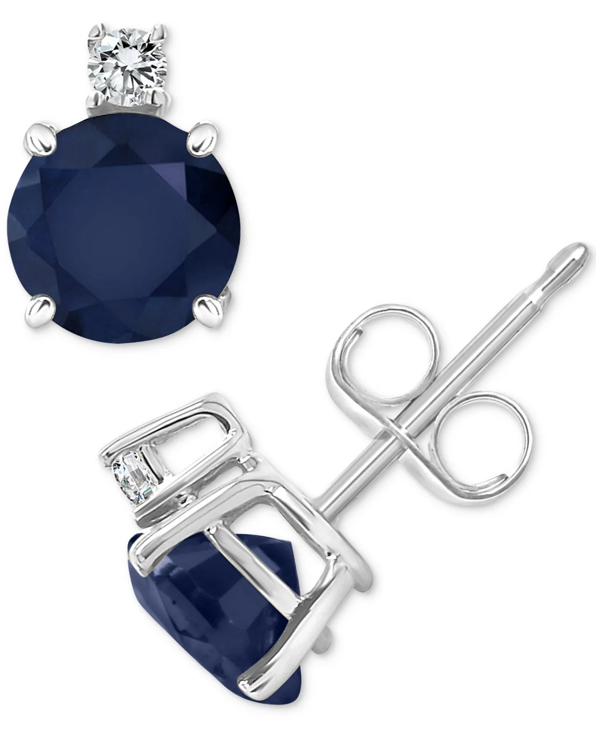 (1-1/3 ct. t.w.) & Diamond Accent Stud Earrings in 14k White Gold (also in Emerald & Ruby) by Macy's