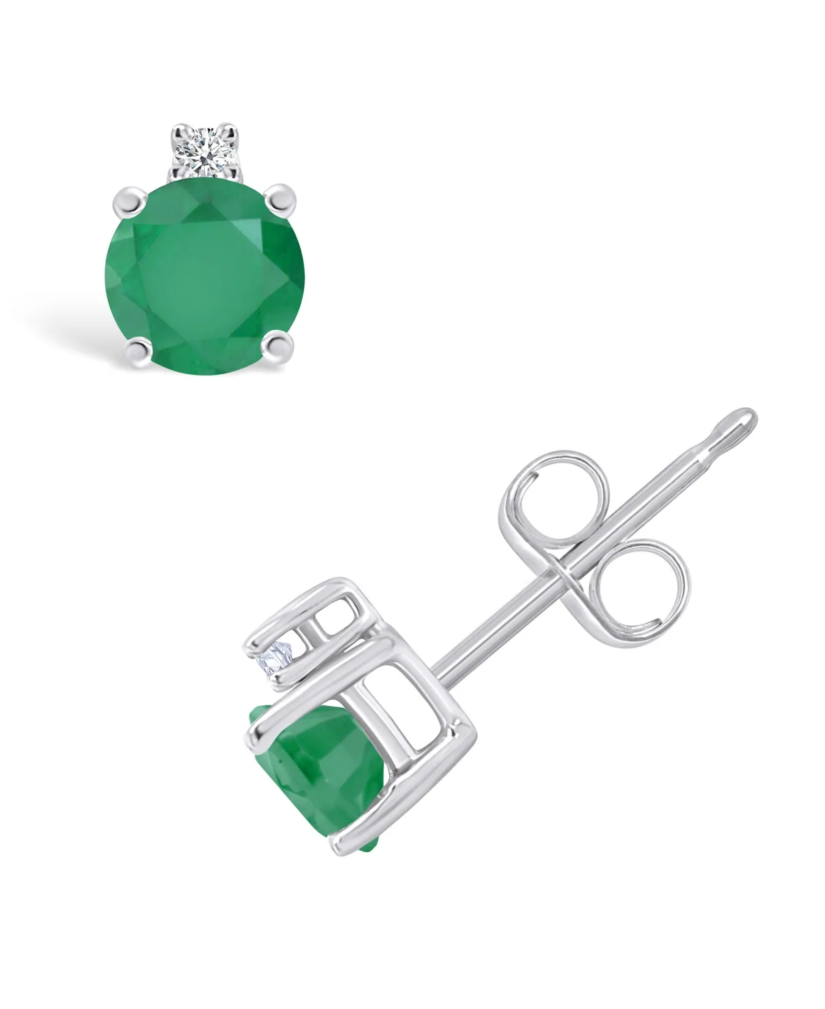 Sapphire (3/4 ct. t.w.) & Diamond Accent Stud Earrings in 14k White Gold by Macy's