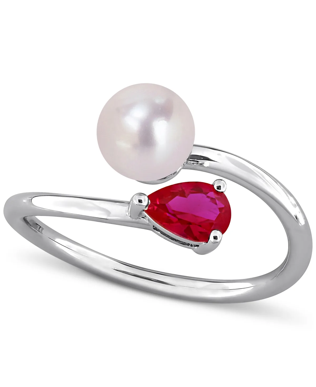 Cultured Freshwater Pearl & Garnet Ring (1/2 ct. t.w.) in 18k Gold-Plated Sterling Silver by Macy's