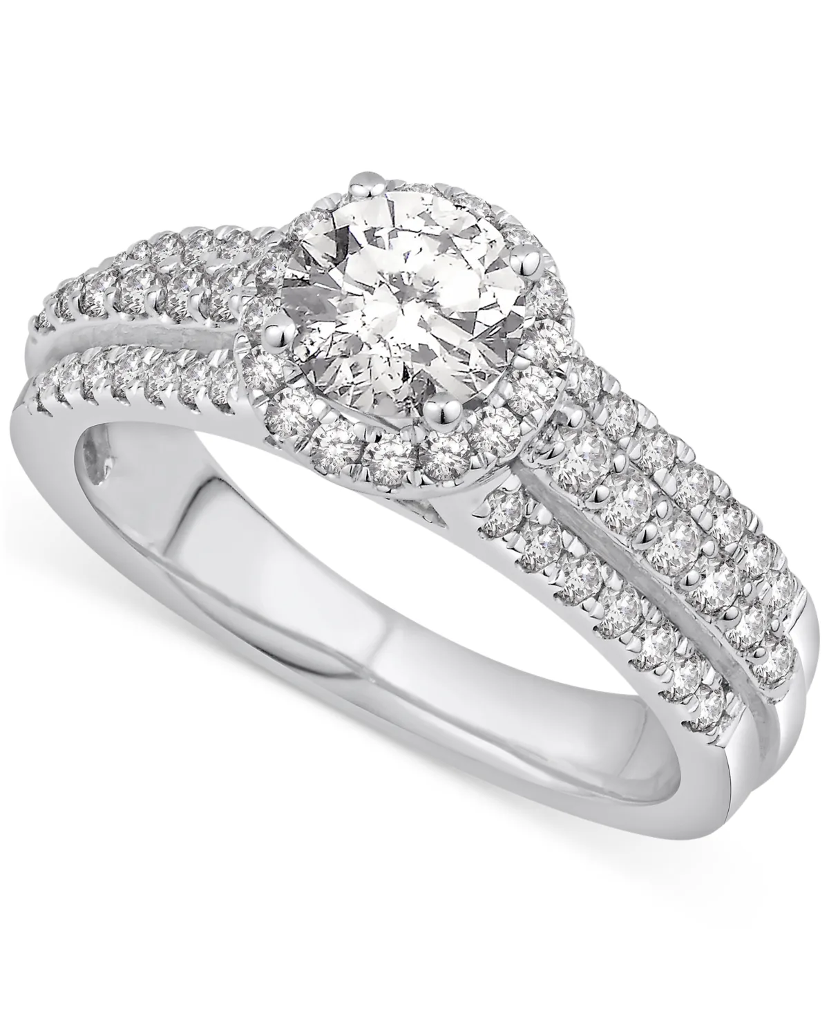 Gia Certified Diamond Halo Engagement Ring (1-1/3 ct. t.w.) in 14k White Gold by Gia Certified Diamonds