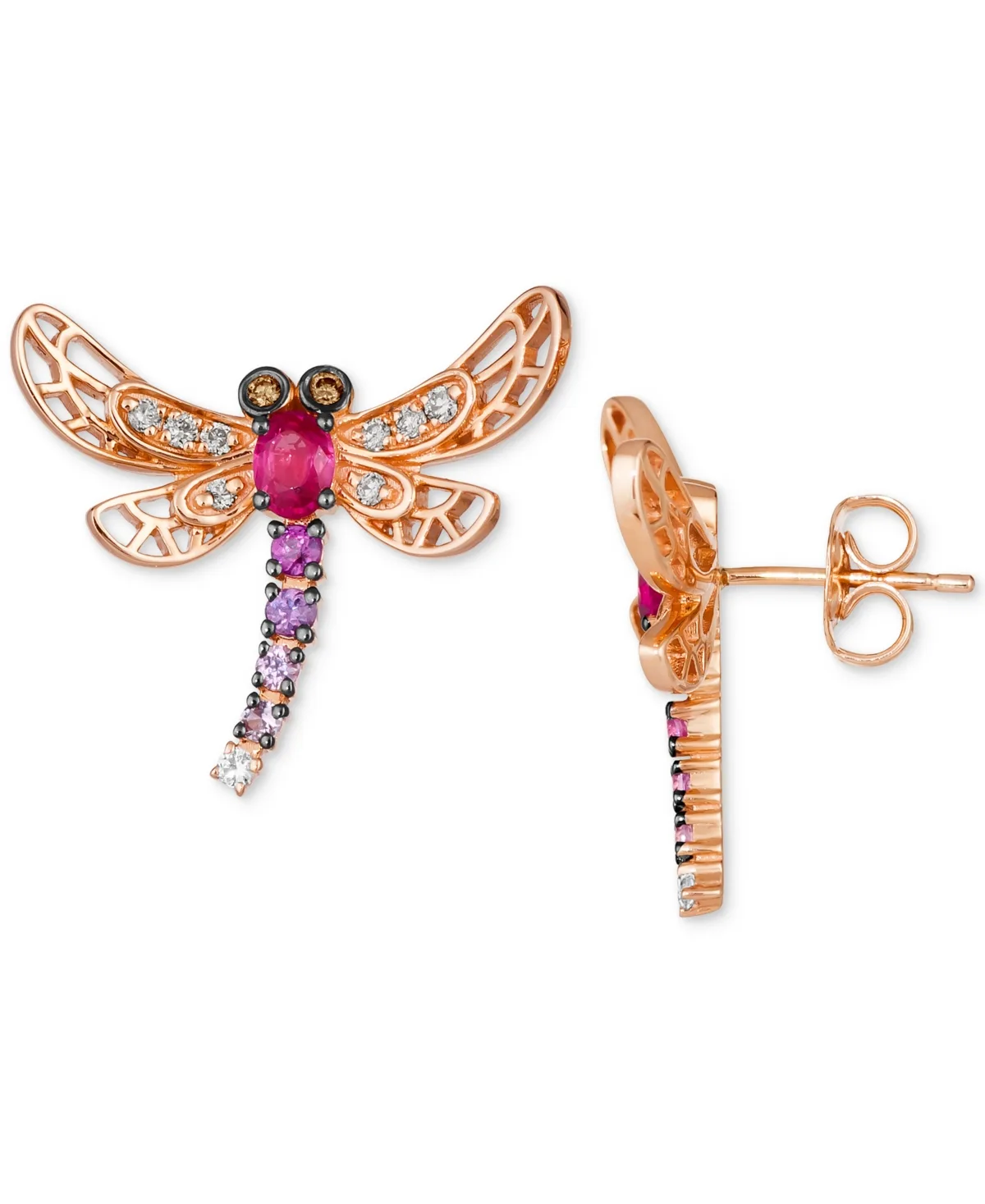 Passion Ruby (3/8 ct. t.w.), Strawberry Ombre (1/5 ct. t.w.), Nude Diamonds (1/8 ct. t.w.), White Sapphire (1/20 ct. t.w.) & Chocolate Diamond by Le Vian